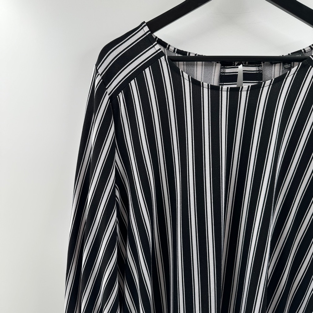 Adrianna Papell Black and White Long Sleeve Top Size XL Business Casual - Picture 2 of 6